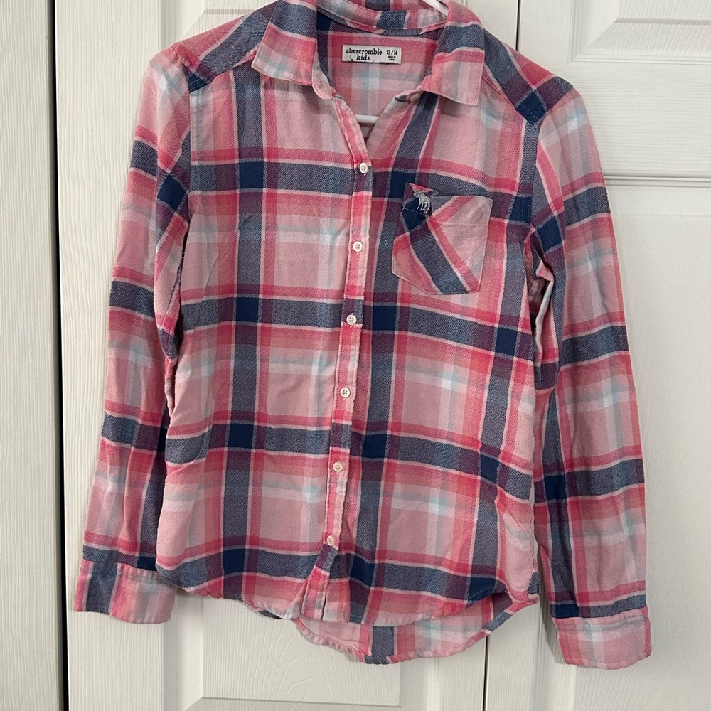 Abercrombie Kids plaid button down flannel top